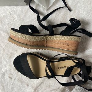 Tie Wedge Sandals